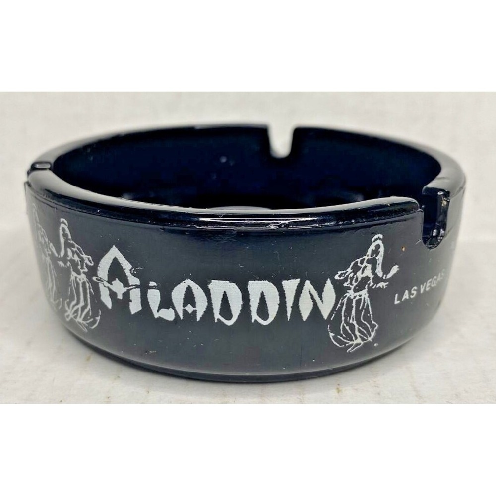 Aladdin Hotel Casino Las Vegas Black Ashtray PB187-5